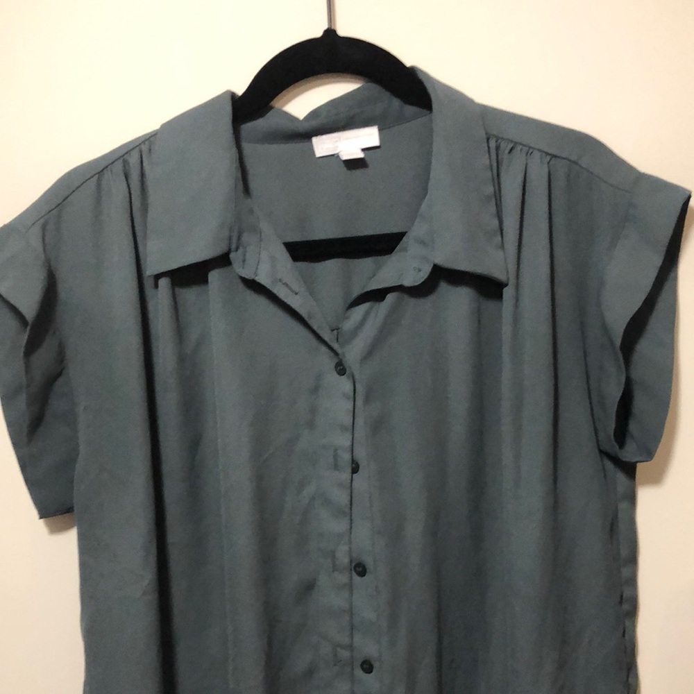 Teal Women’s Button Blouse